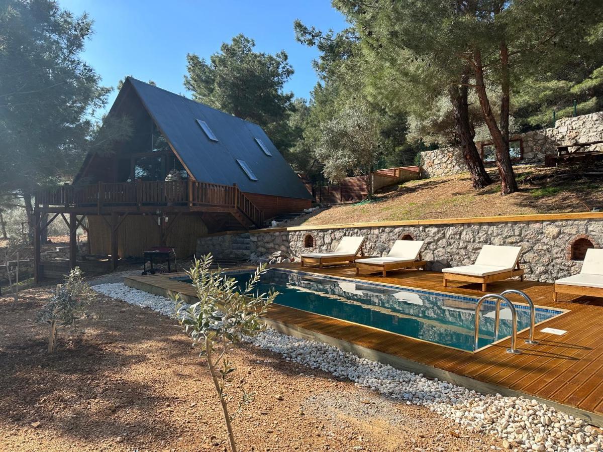 Panurlawoodenhouse Oezel Havuz& Sauna Mavi Esterno foto